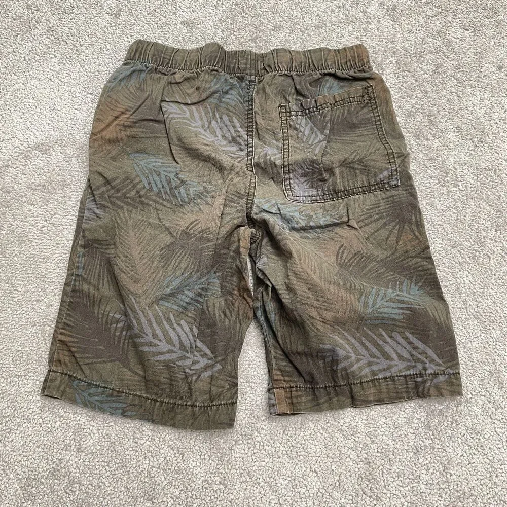 Old Navy Jogger Shorts Boys Large Green Floral Camouflage Cotton Casual Outdoor